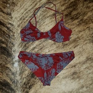 RVCA red and blue bikini